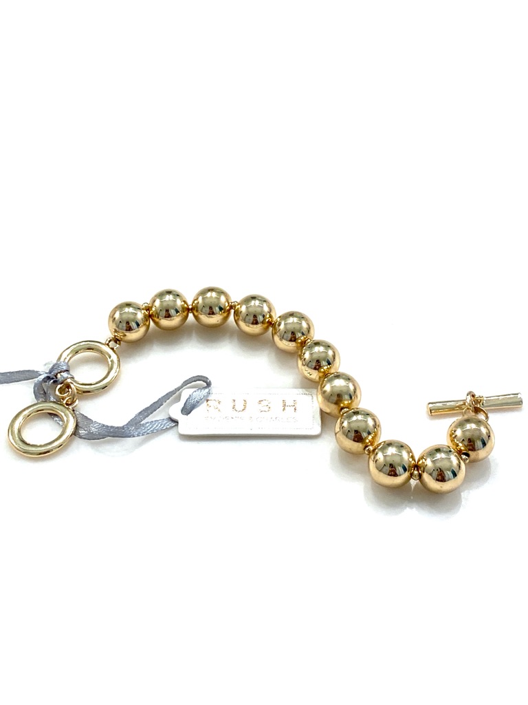 Rush By Denis & Charles Polished Gold Bead Toggle Bracelet